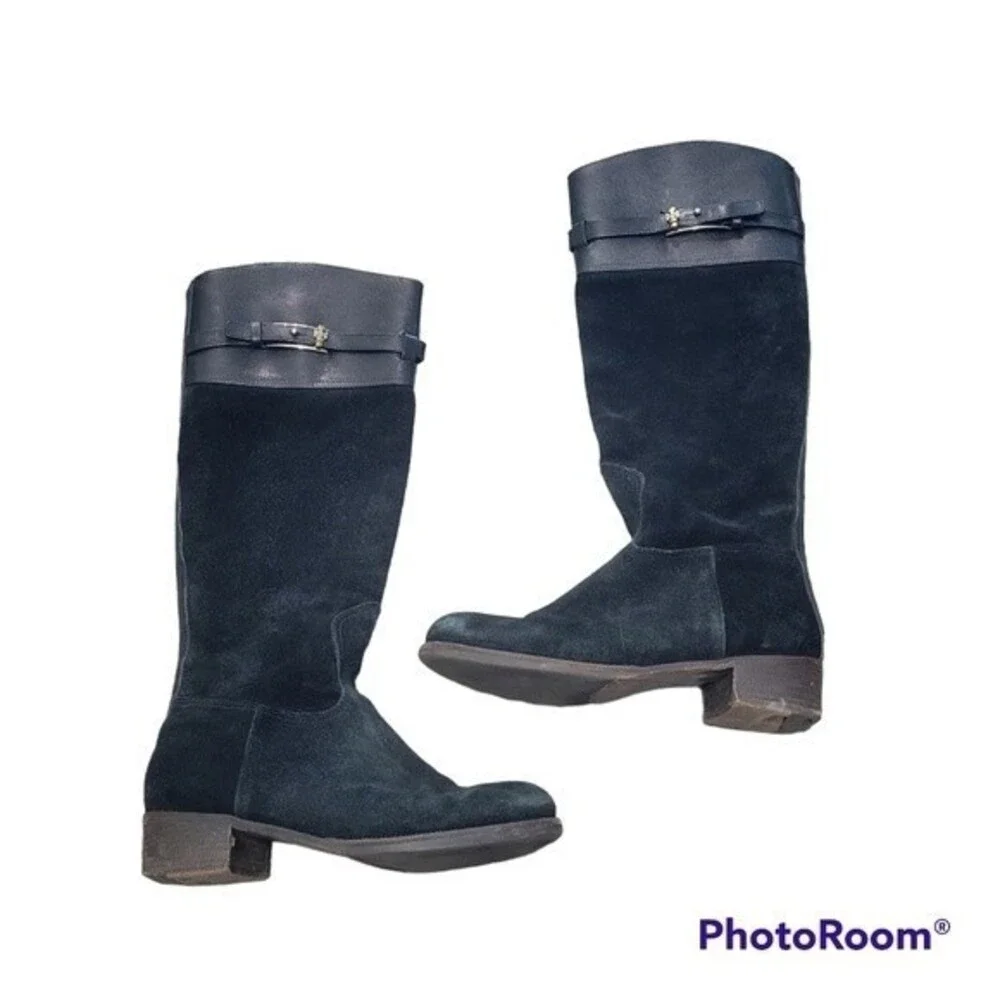 Tory Burch Jenna suede zip riding boots size 8